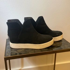J/S Slides Black High Top Wedge sneakers